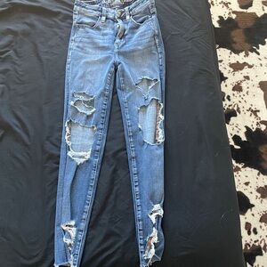 American Eagle Outfitters Kids Ripped Blue Jeans